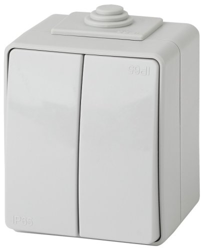 Выключатель накладной Эра Эксперт 2-кл. IP65 серый картинка